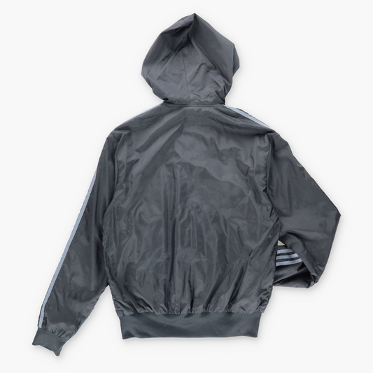 Vintage ADIDAS Embroidered Logo Grey & Black Windbreaker Jacket (M) Vintage Sole Melbourne