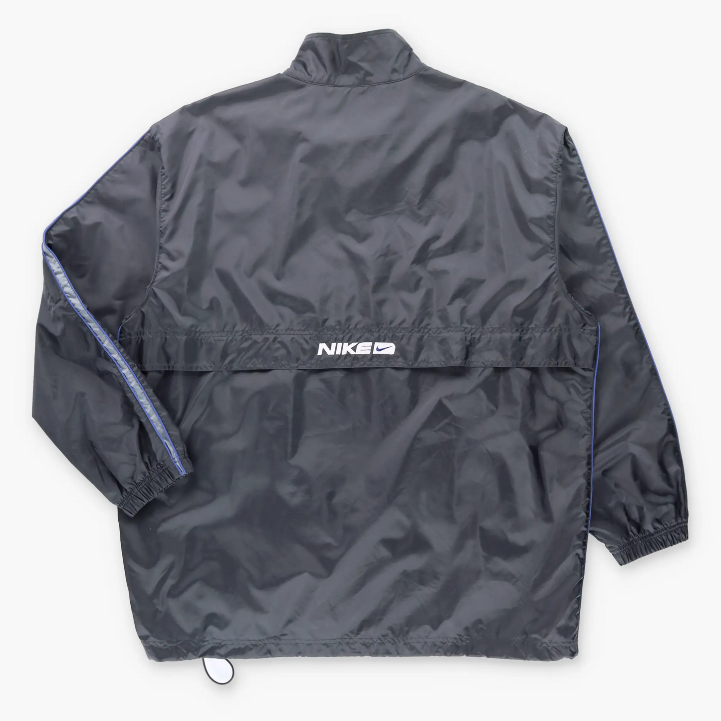 Vintage NIKE Vented Black & Blue Embroidered Logo Full Zip Windbreaker Jacket (XL) Vintage Sole Melbourne
