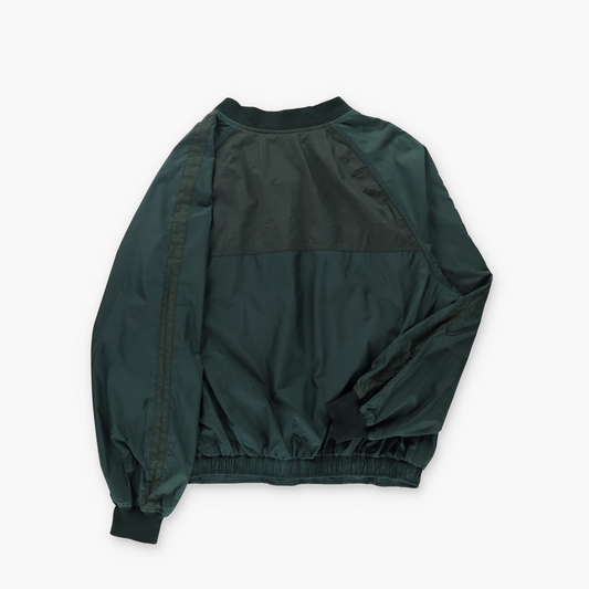 NIKE Embroidered Swoosh Logo Green & White Pop Over Windbreaker (M)