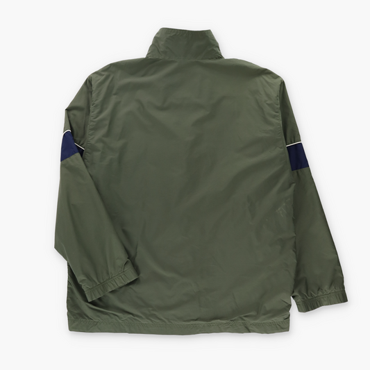 NIKE Green & Blue Embroidered Swoosh Logo Full Zip Windbreaker Jacket (L)