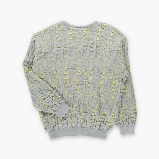 COOGI Australian Made Light Blue & Yellow 3D Knit Sweater (L)