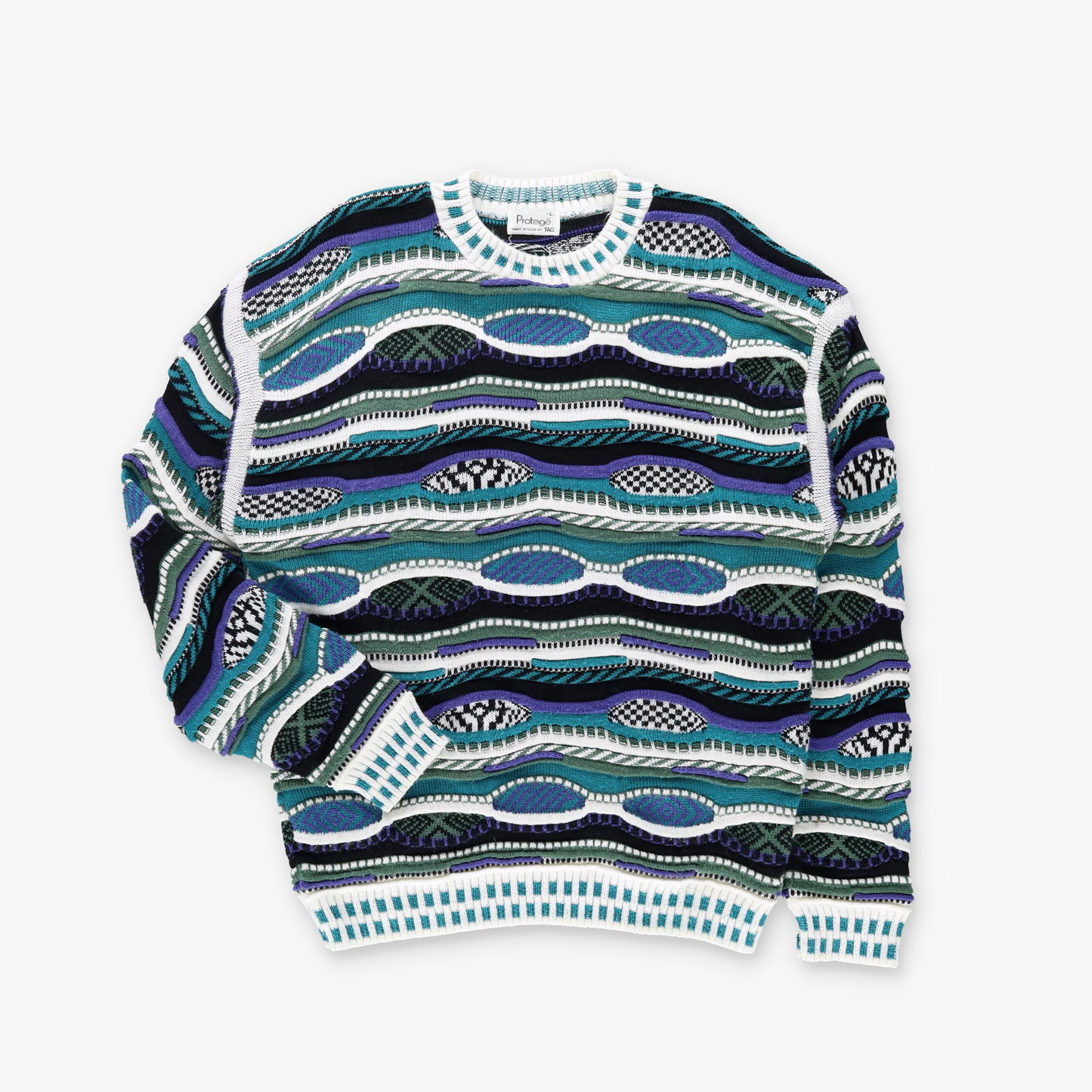PROTEGE Cool Toned Multicolour USA Made Coogi Style 3D Knit (L)