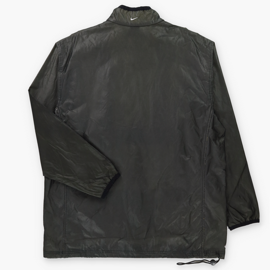 NIKE Dark Grey Centre Swoosh Logo 1/2 Zip Pullover (L TALL)