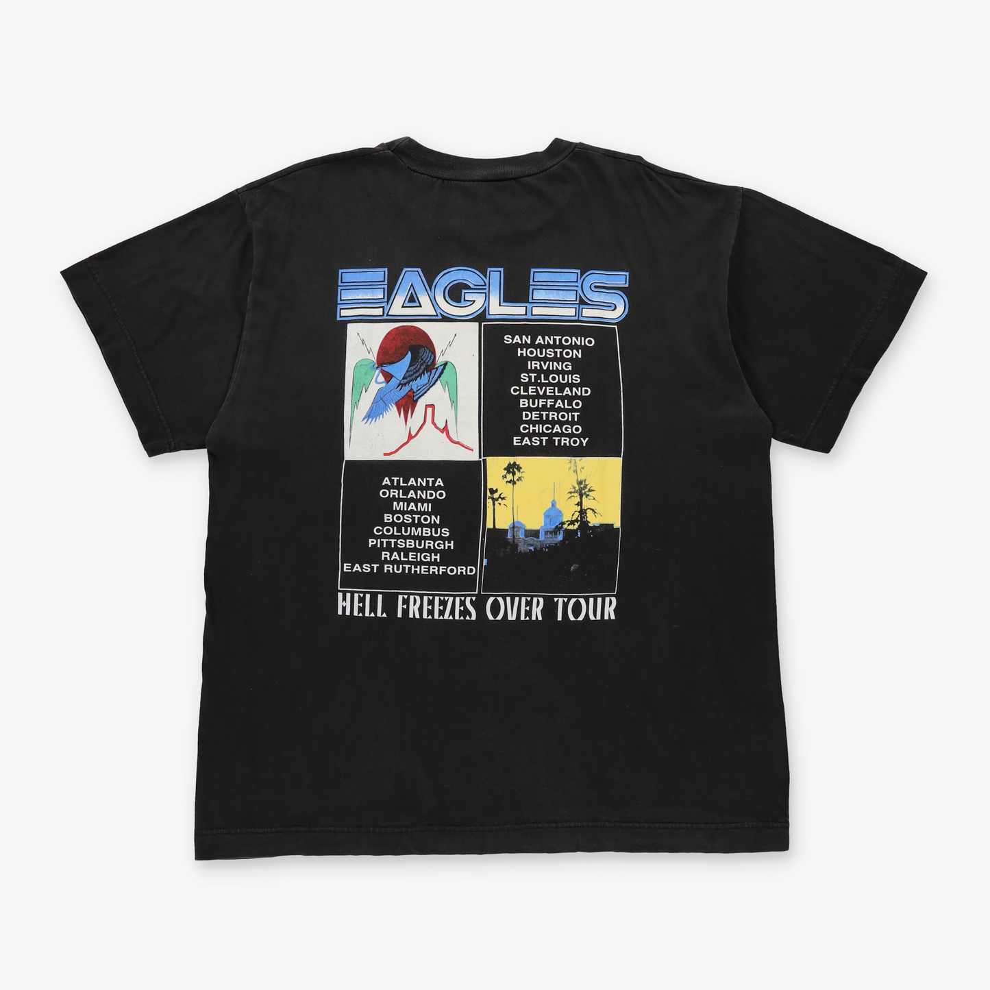 Eagles 'Hell Freezes Over' Tour 1994 USA Made Double Sided Black T-Shirt (XL)