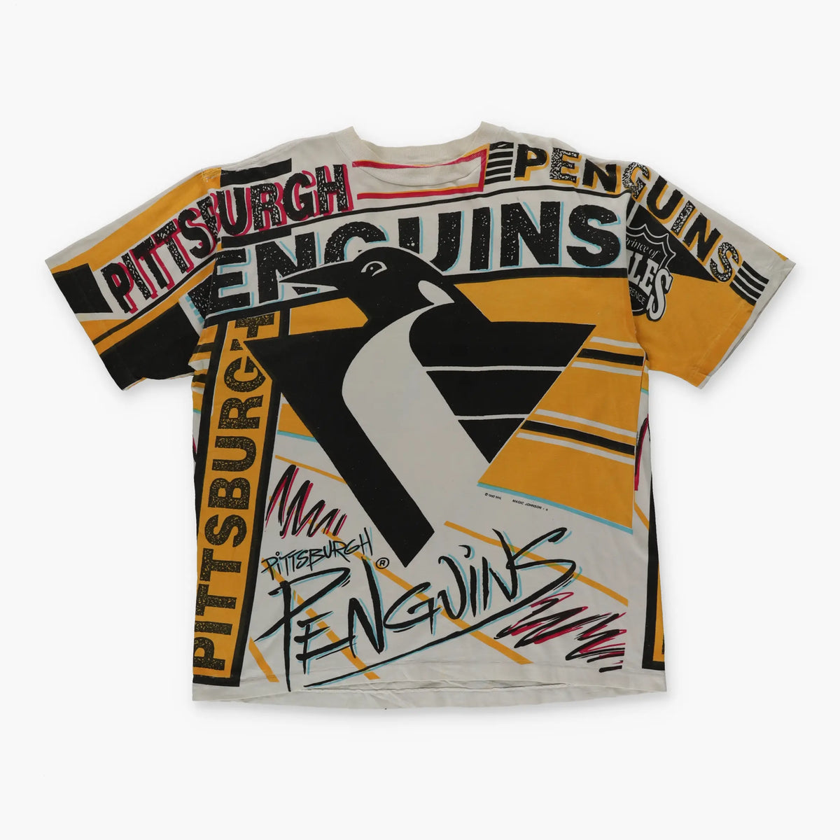 Pittsburgh Penguins 1992 NHL Magic Johnson T’s Single Stitch All Over Vintage T-Shirt (L-XL) Vintage Sole Melbourne