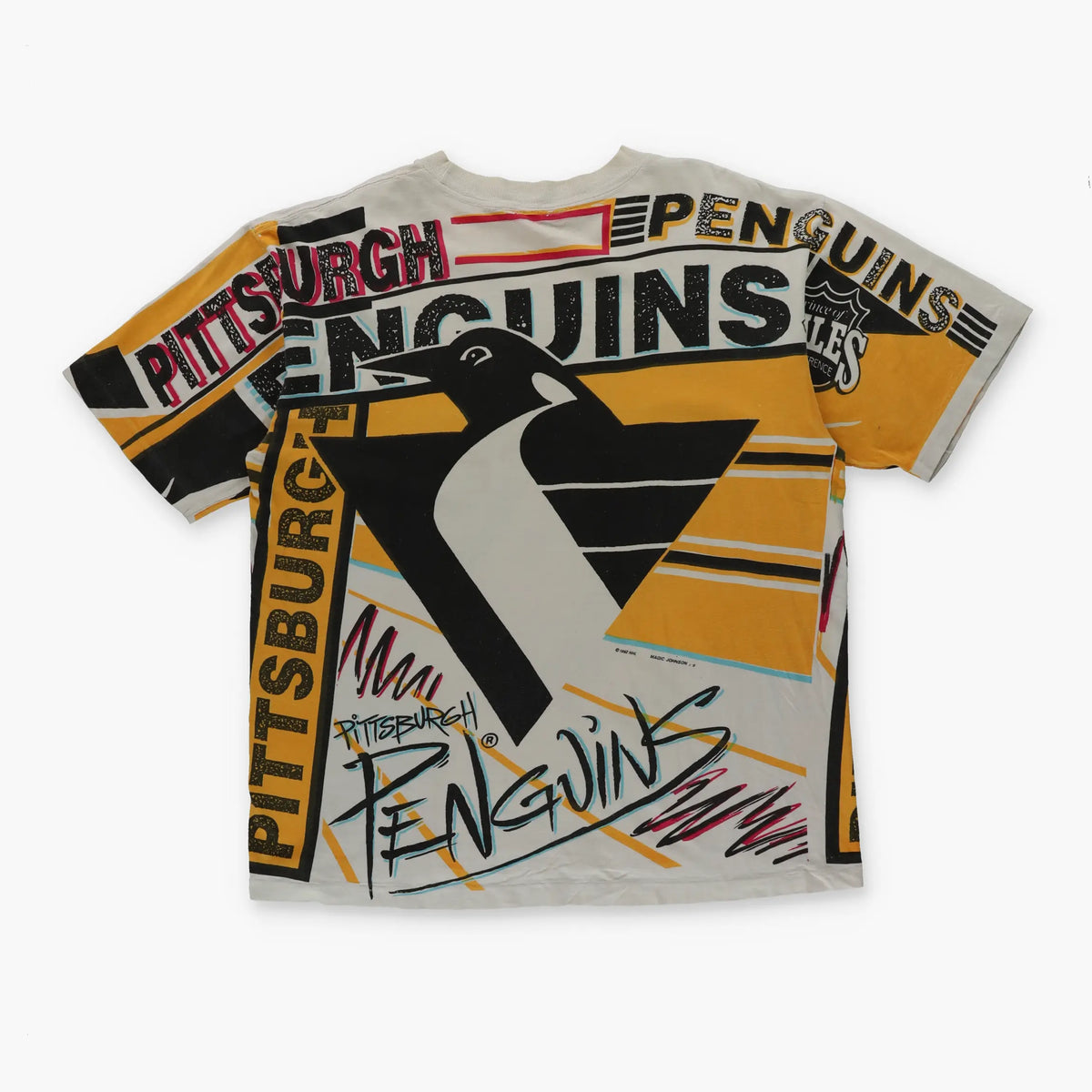 Pittsburgh Penguins 1992 NHL Magic Johnson T’s Single Stitch All Over Vintage T-Shirt (L-XL) Vintage Sole Melbourne