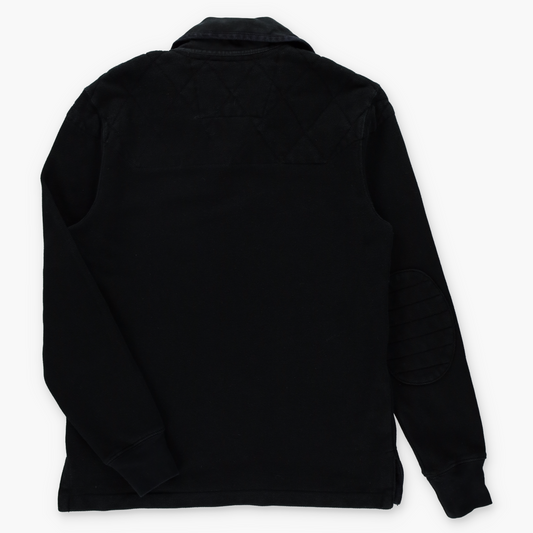 RALPH LAUREN POLO Custom Fit 'Snow Challenge' Patch Black Rugby Jumper (S)