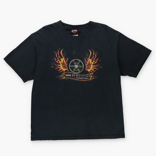 HARLEY DAVIDSON Flame Double Sided USA Made T-Shirt (M-L)
