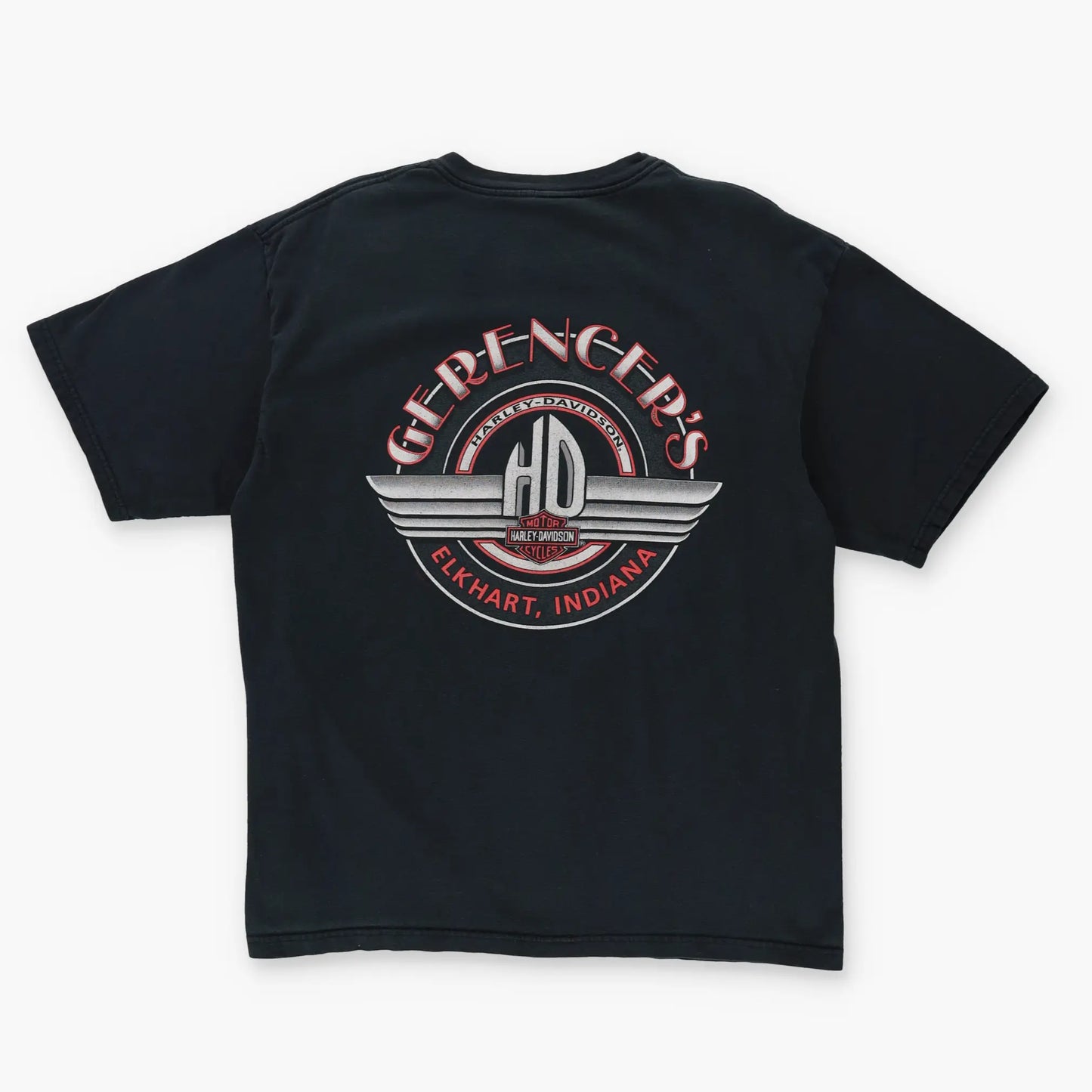 HARLEY DAVIDSON Flame Double Sided USA Made T-Shirt (M-L) Vintage Sole Melbourne