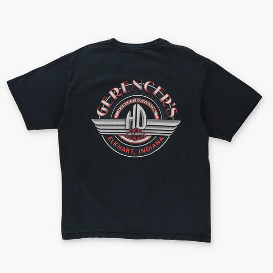 HARLEY DAVIDSON Flame Double Sided USA Made T-Shirt (M-L) Vintage Sole Melbourne