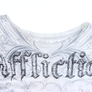AFFLICTION Rare Winged Cross Silver & White USA Made Y2K T-Shirt (XL)