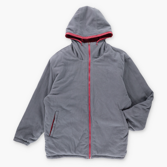 NIKE Vintage REVERSIBLE Swoosh Fleece Lined Zip Up Hooded Red Jacket (XL-XXL) Vintage Sole Melbourne