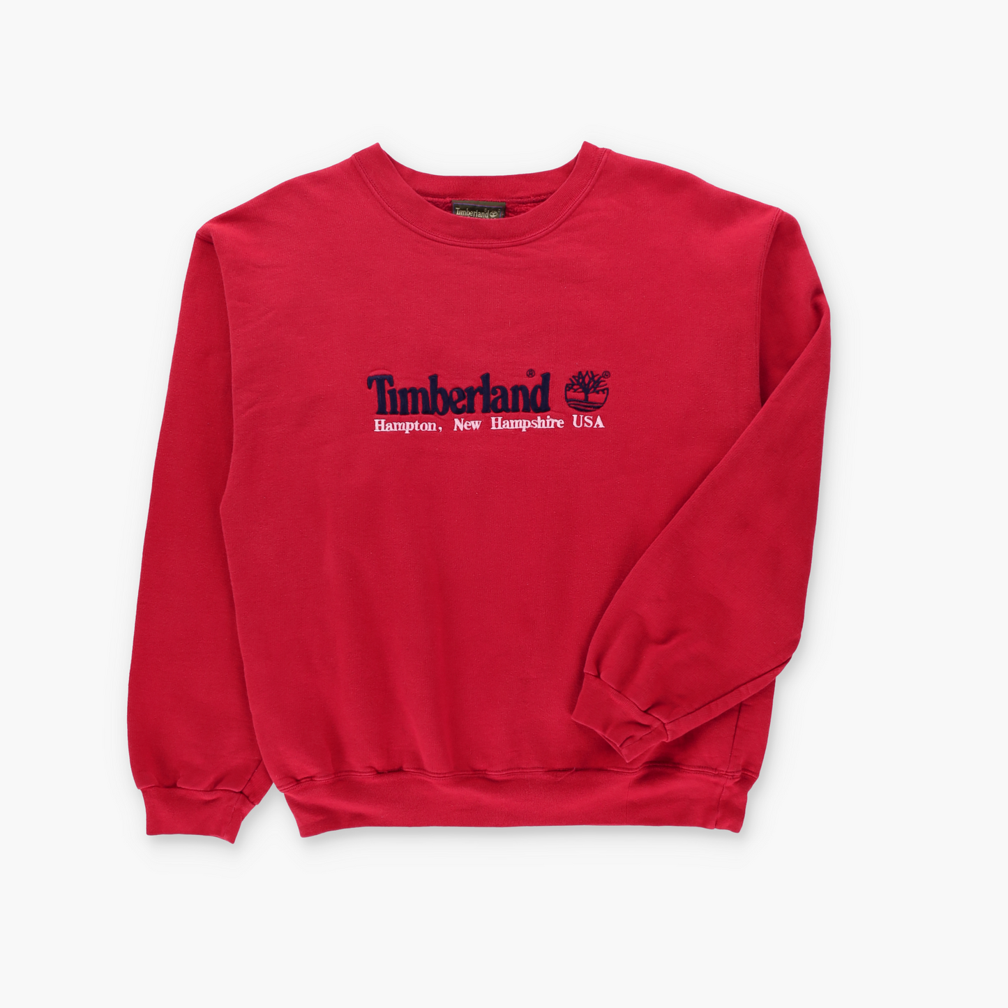 TIMBERLAND Red & Navy Hampton New Hampshire Embroidered Logo Sweatshirt (M)
