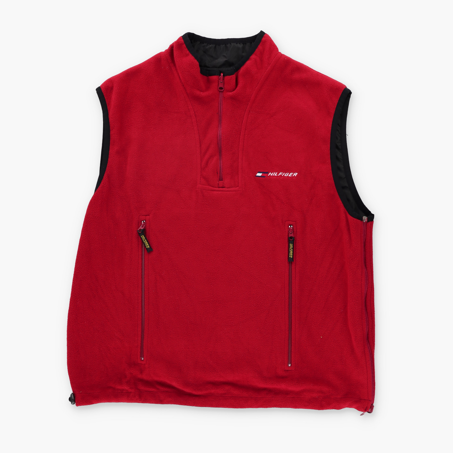 TOMMY HILFIGER Reversible 'Athletics Div' 1/4 Zip Fleece Vest (L-XL)