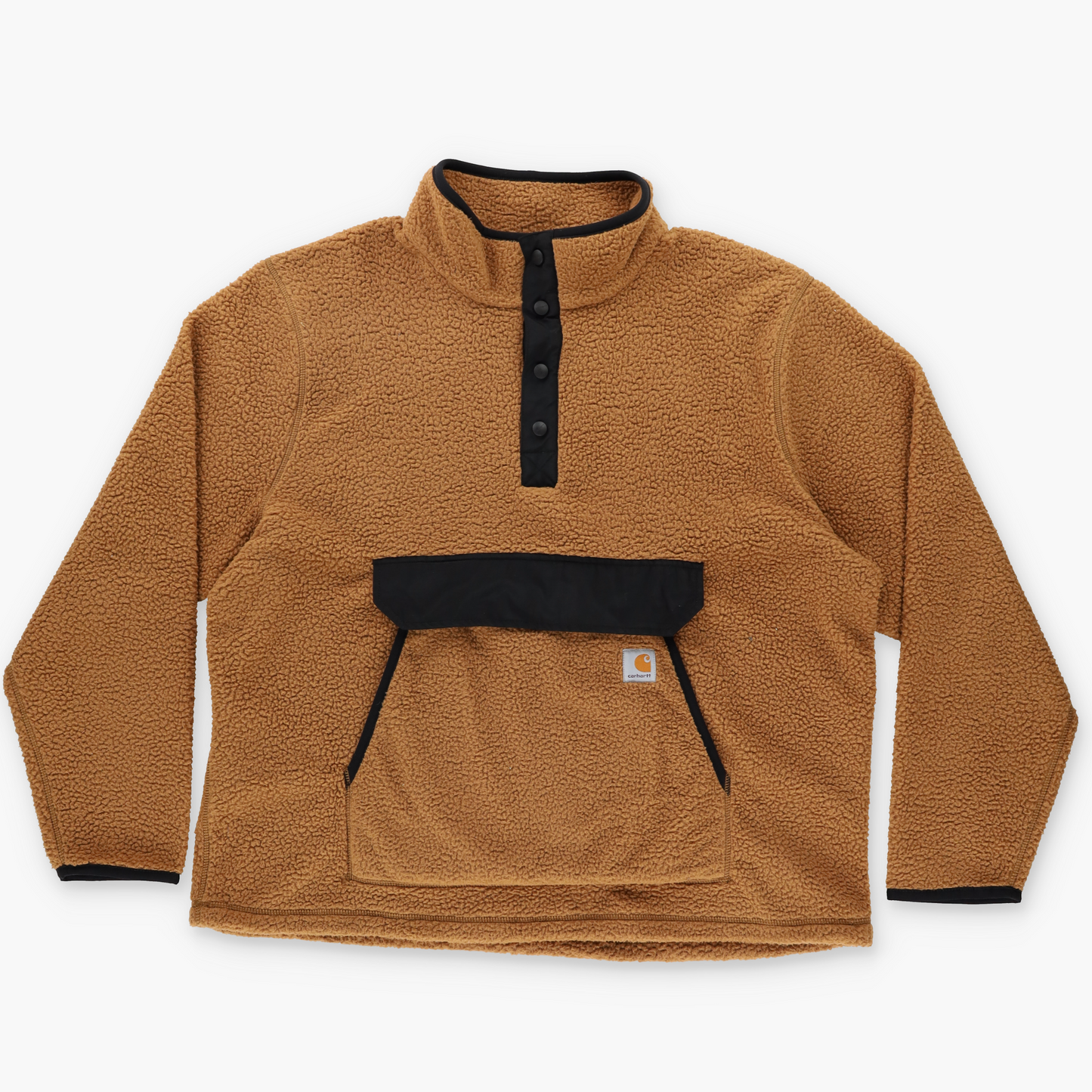 CARHARTT 'Relaxed Fit' Large Pocket 1/4 Snap Sherpa Fleece Sweatshirt (XL)