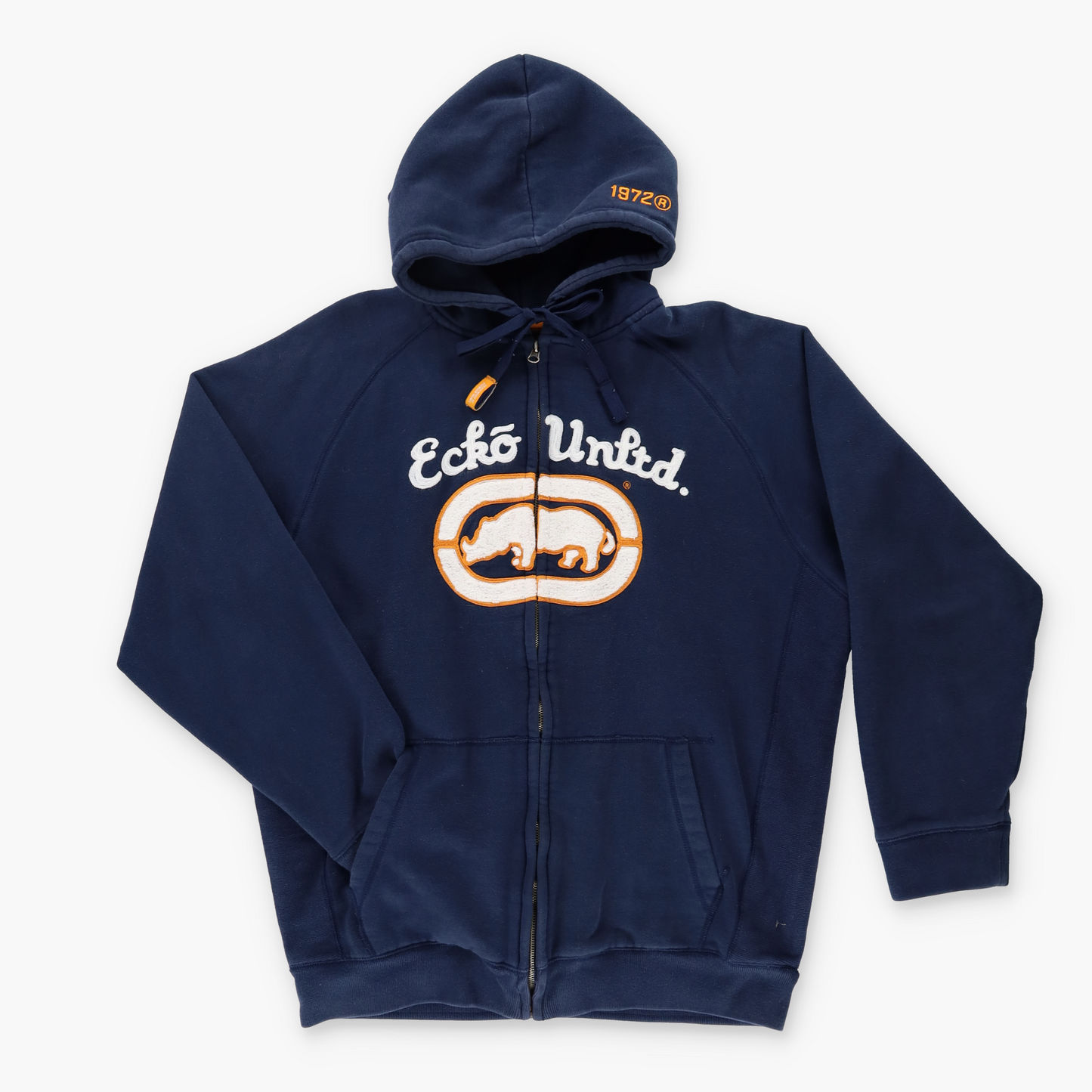 ECKO UNLTD Embroidered Logo Navy Zip-Up Hooded Sweatshirt (L)