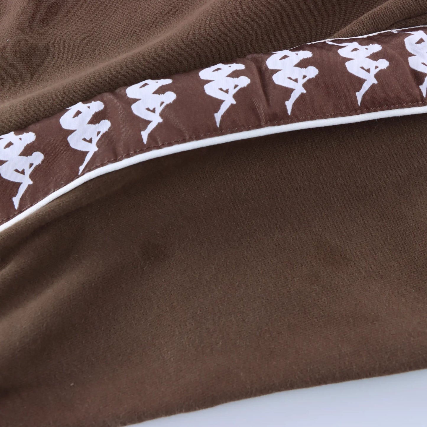 KAPPA Large Logo Striped Logo Sleeve Detailed Brown Hooded Sweatshirt (XL) Vintage Sole Melbourne