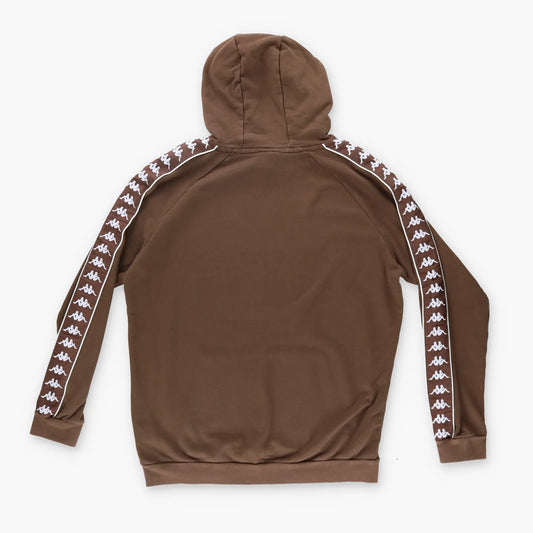 KAPPA Large Logo Striped Logo Sleeve Detailed Brown Hooded Sweatshirt (XL) Vintage Sole Melbourne