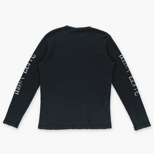 MMA ELITE Y2K Serpent Cross Grunge Long Sleeve Black Thermal Tee (L) Vintage Sole Melbourne