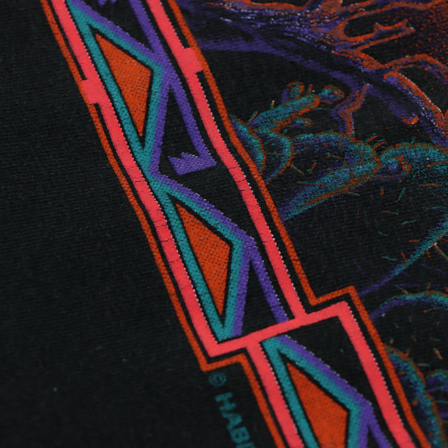 HABITAT Fluro Wolf Lightning Nebraska USA Made Single Stitch Tee (XL)