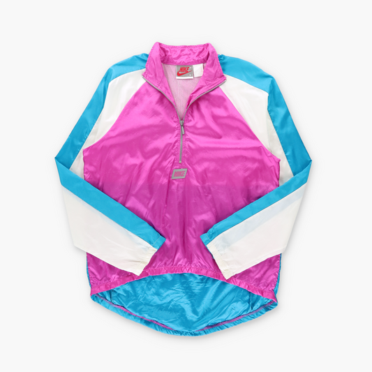 NIKE Hot Pink & Aqua Blue Lightweight Windbreaker Pop Over (Women's M)