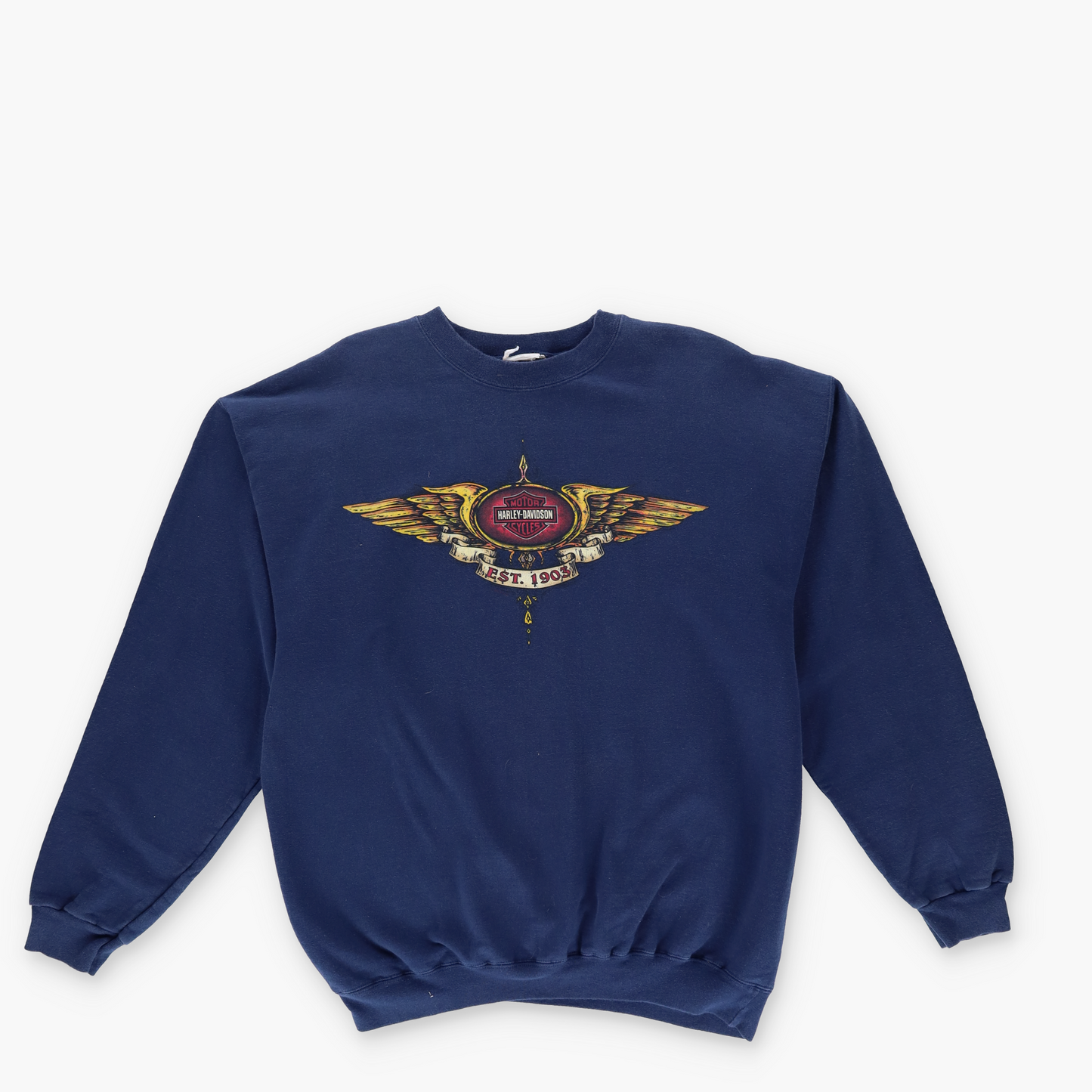 HARLEY DAVIDSON Fredrick Maryland Navy Double Sided Graphic Sweatshirt (L-XL)
