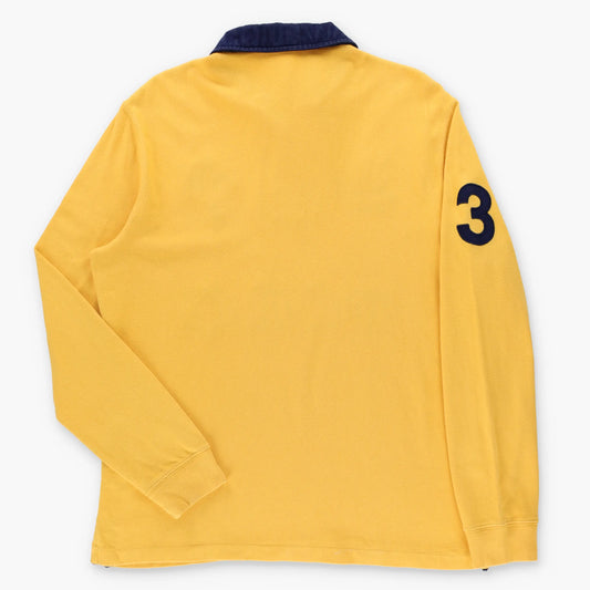 RALPH LAUREN POLO Embroidered Teddy & Flag Scotland Yellow Rugby Jumper (M) Vintage Sole Melbourne