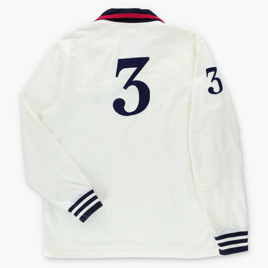 RALPH LAUREN POLO Custom Fit Embroidered Big Pony Colour Block Collar Rugby Jumper (L) Vintage Sole Melbourne