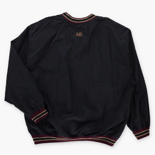 NIKE Big Embroidered Centre Swoosh Black & Maroon V-Neck Windbreaker Pop Over (XXL) Vintage Sole Melbourne