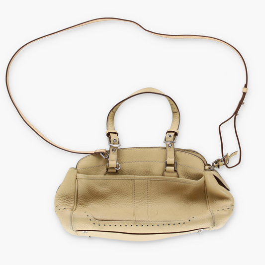 COACH 5031 Hampton Tassel Tan Pebbled Leather Bag