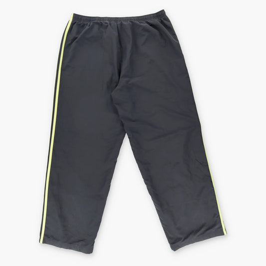 ADIDAS Embroidered Logo 3-Stripe Black & Fluro Track Pants (L) - Vintage Sole Melbourne