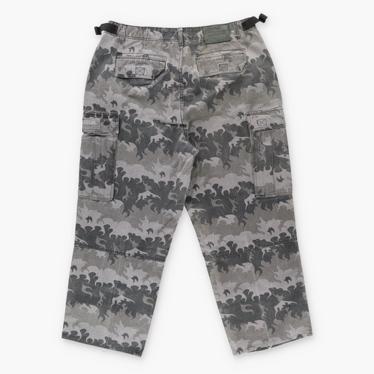 HARLEY DAVIDSON Y2K Embroidered Flame Camouflage Buckle Cargo Pants (38 x 32)