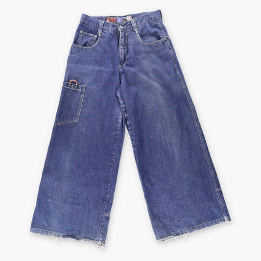 KIKWEAR Y2K Embroidered Cargo Wide Leg Denim Jeans (34) - Vintage Sole Melbourne