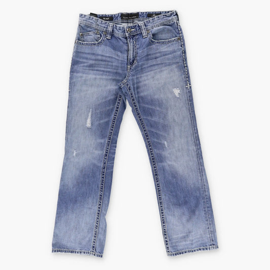 AFFLICTION Y2K Embroidered Cross Grunge Faded Jeans (34) - Vintage Sole Melbourne