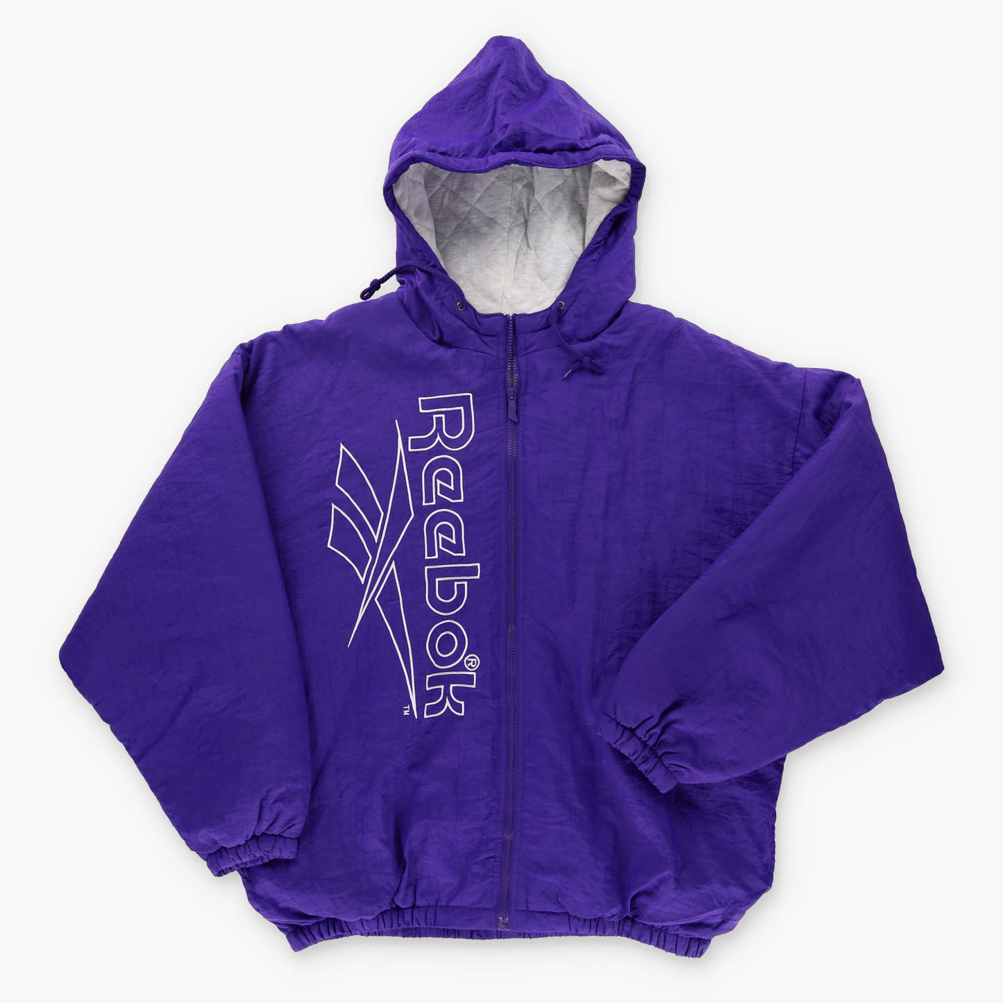 REEBOK Embroidered Purple Spell Out Windbreaker Jacket (XL-XXL)