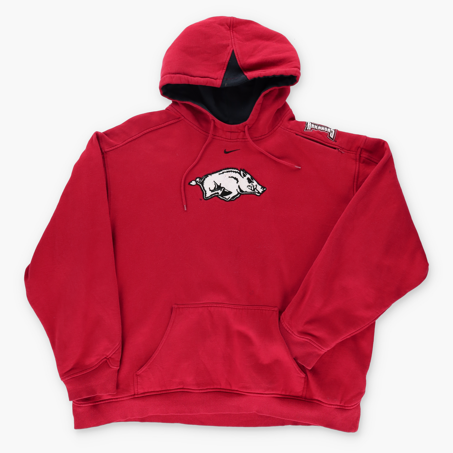 NIKE Arkansas Razorbacks Embroidered Centre Swoosh Red Football Sweatshirt (XXL)