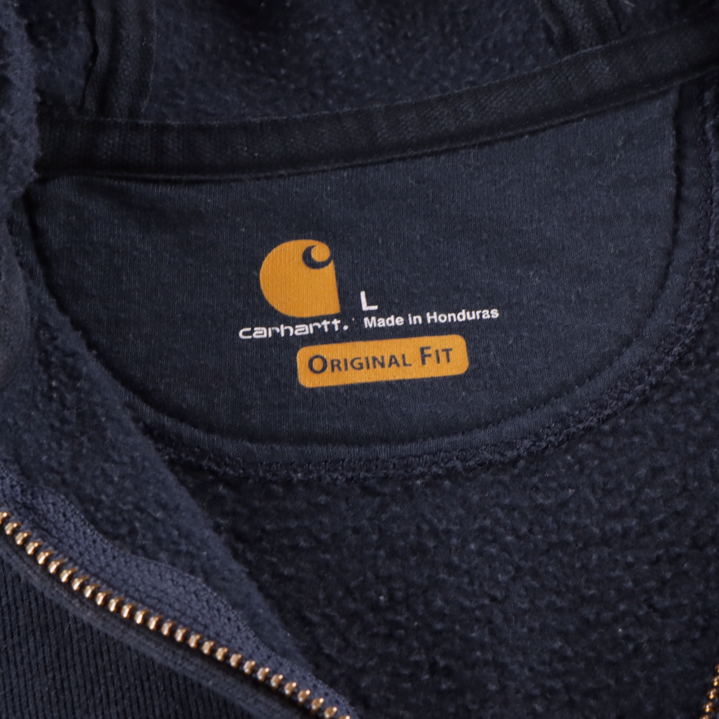CARHARTT Navy 'Original Fit' Full Zip Hoodie Sweatshirt (L-XL Tall)