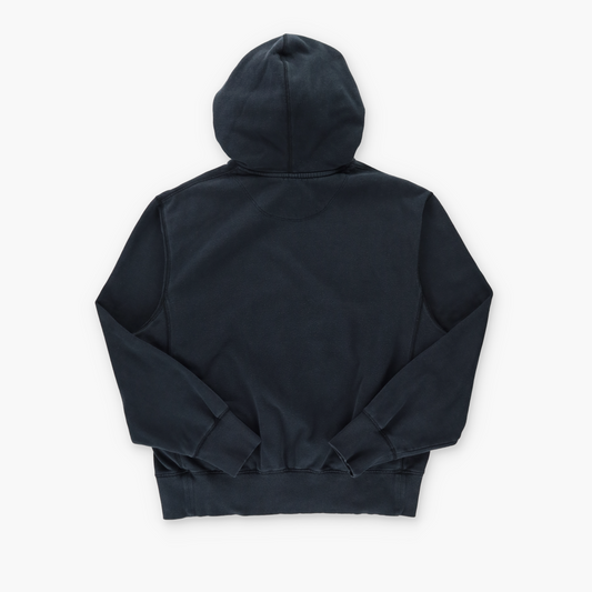 NIKE Black & White Mesh Swoosh Logo Hoodie Sweatshirt (L)