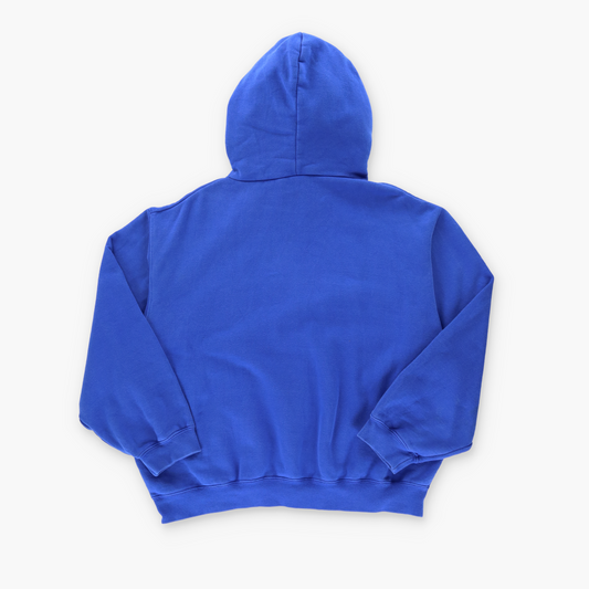 NIKE Blue Embroidered Centre Logo Hoodie Sweatshirt Made In Korea (L)