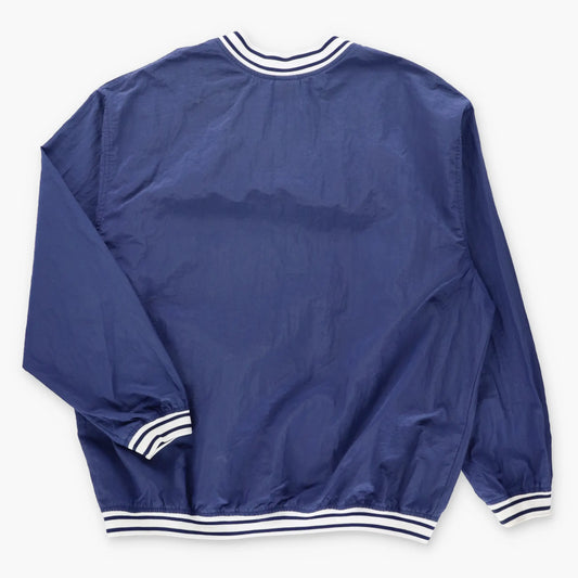 Vintage NIKE Navy & White Embroidered Swoosh Logo Front Pocket V-Neck Windbreaker Pop Over (XXL) Vintage Sole Melbourne