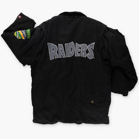 LAS VEGAS RAIDERS NFL Embroidered Black Football Jacket (L-XL) Vintage Sole Melbourne