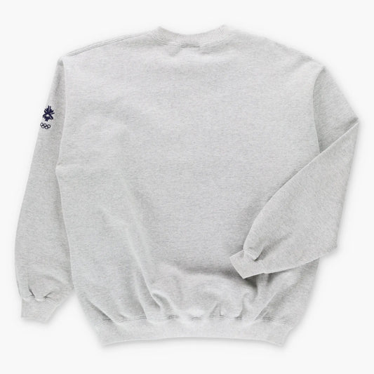 Vintage Olympic Winter Games 2002 Embroidered USA Flag Grey Sweatshirt (L) ***COCO Vintage Sole Melbourne