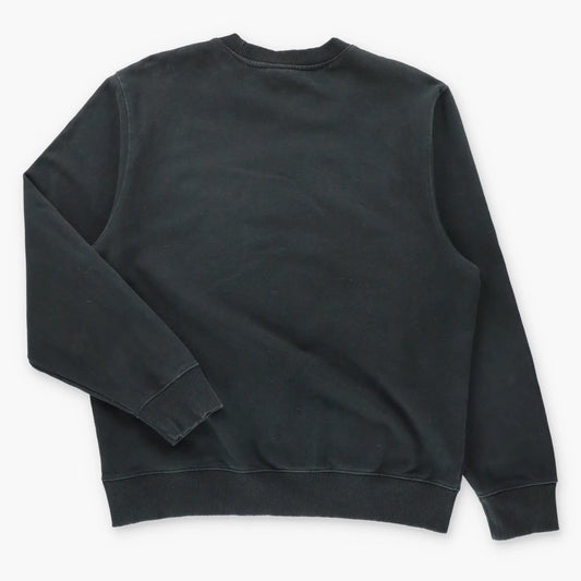 Vintage STUSSY Sport Black & Blue Embroidered Spell Out Logo Sweatshirt (L) ***COCO Vintage Sole Melbourne