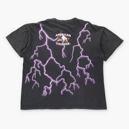 AMERICAN THUNDER Native American Purple Lightning All Over Print Boxy Tee (XL) ***COCO Vintage Sole Melbourne