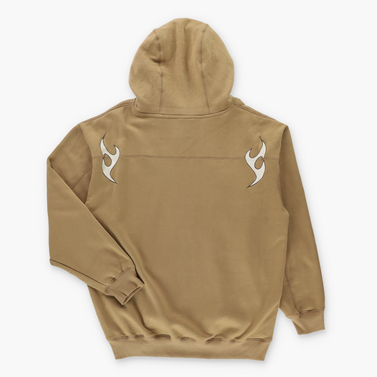 TOP HEAVY Embroidered Snakes Light Brown Full Zip Hoodie Sweatshirt (L)