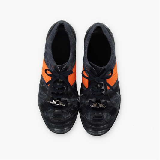 CHRISTIAN DIOR Monogram Leather & Canvas Sneakers (37.5)