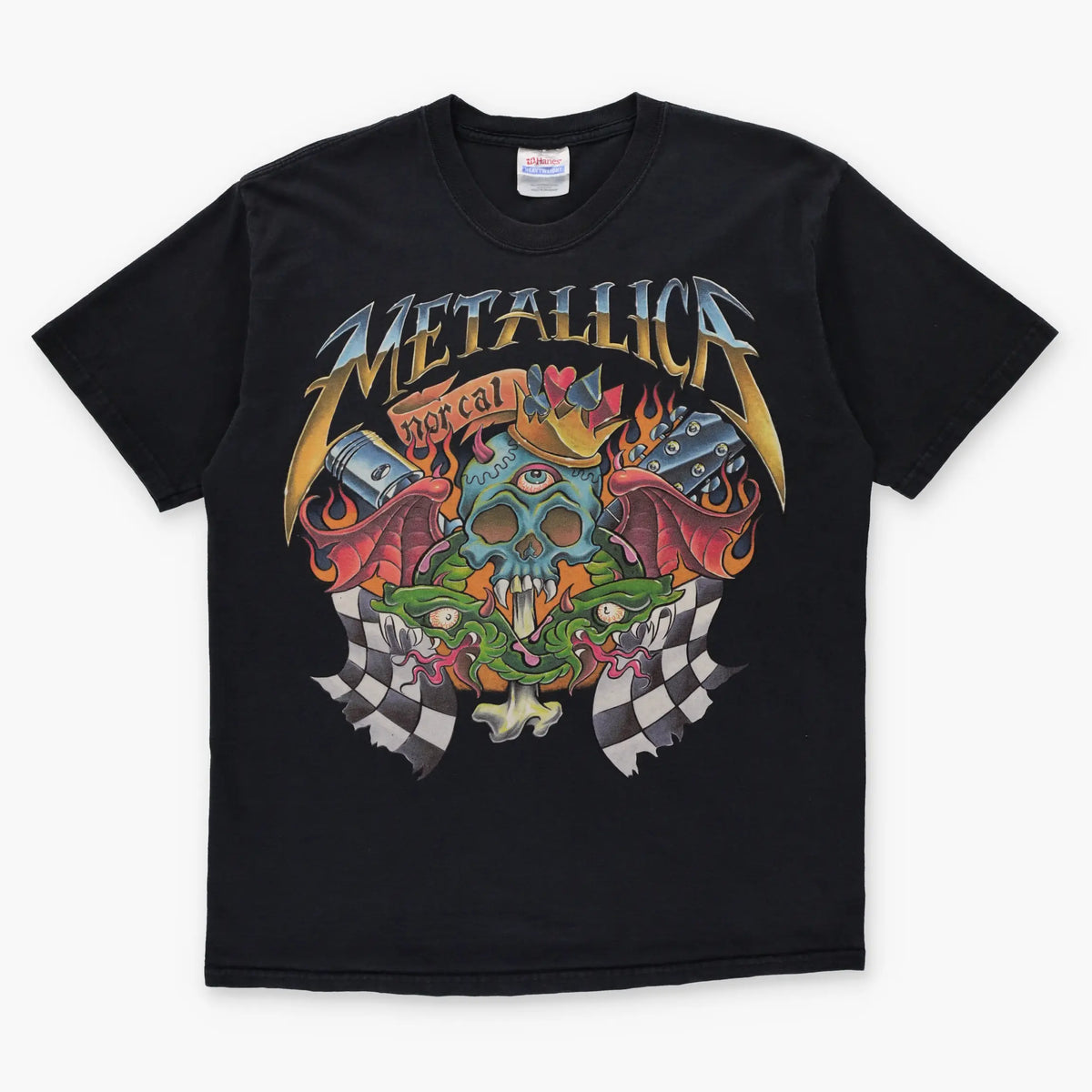 Metallica Double Sided 'Nor Cal' HANES Black Band Tee (M) - Vintage Sole Melbourne