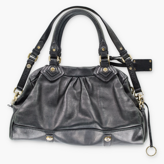 MARC JACOBS 'Classic Q Baby Groove' Black & Gold Crossbody Bag