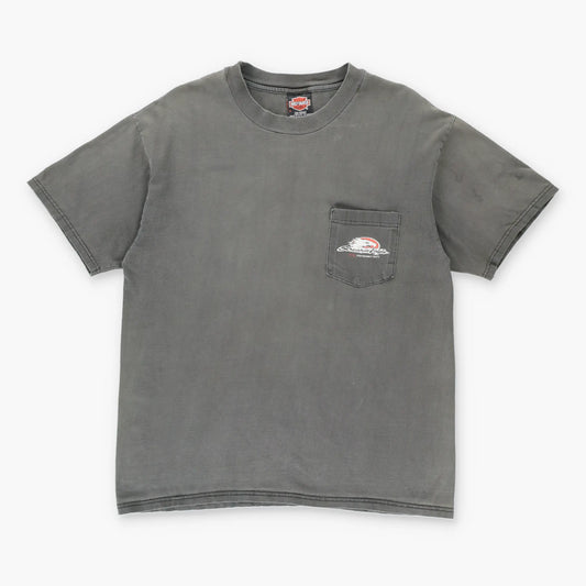 90's HARLEY DAVIDSON 'Screamin Eagle' Pocket Faded USA Made Vintage T-Shirt (L)