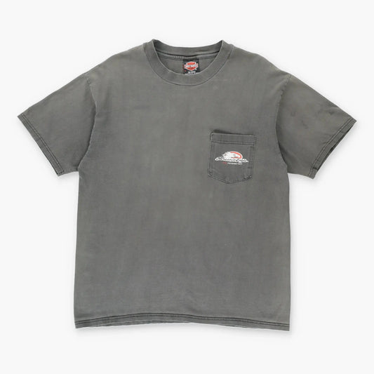 90's HARLEY DAVIDSON 'Screamin Eagle' Pocket Faded USA Made Vintage T-Shirt (L) Vintage Sole Melbourne